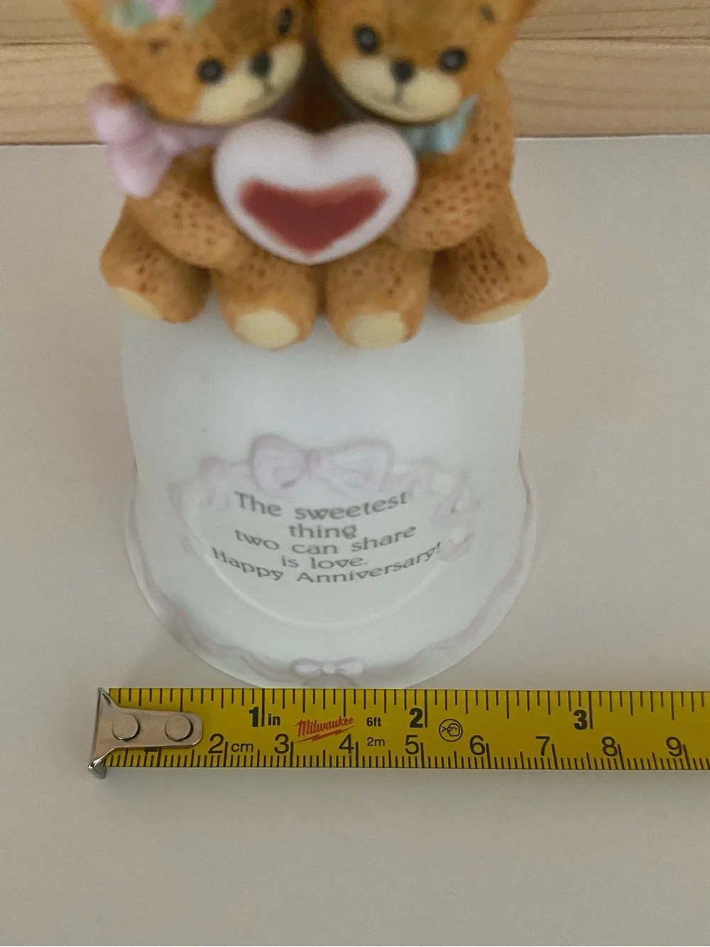 RARE Vintage 1987 Enesco Lucy Rigg Anniversary Bell Bear Figurine Collectible